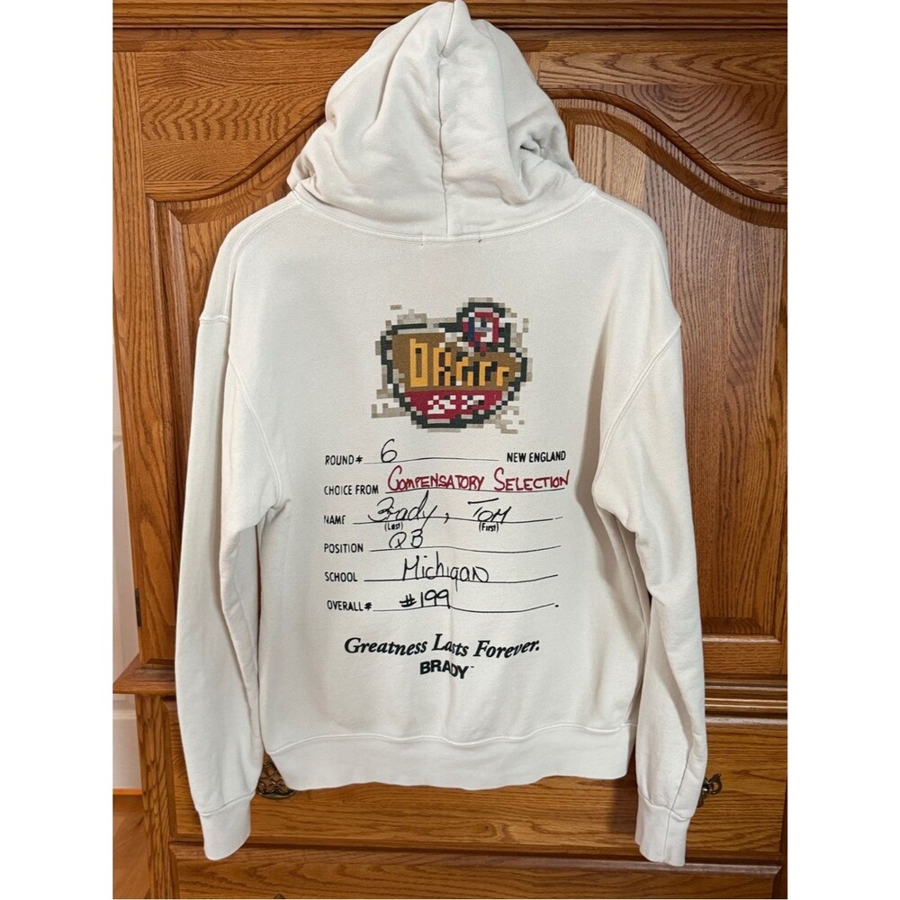 RARE Tom Brady Limited Release Draft Day Hoodie Cream Size Medium